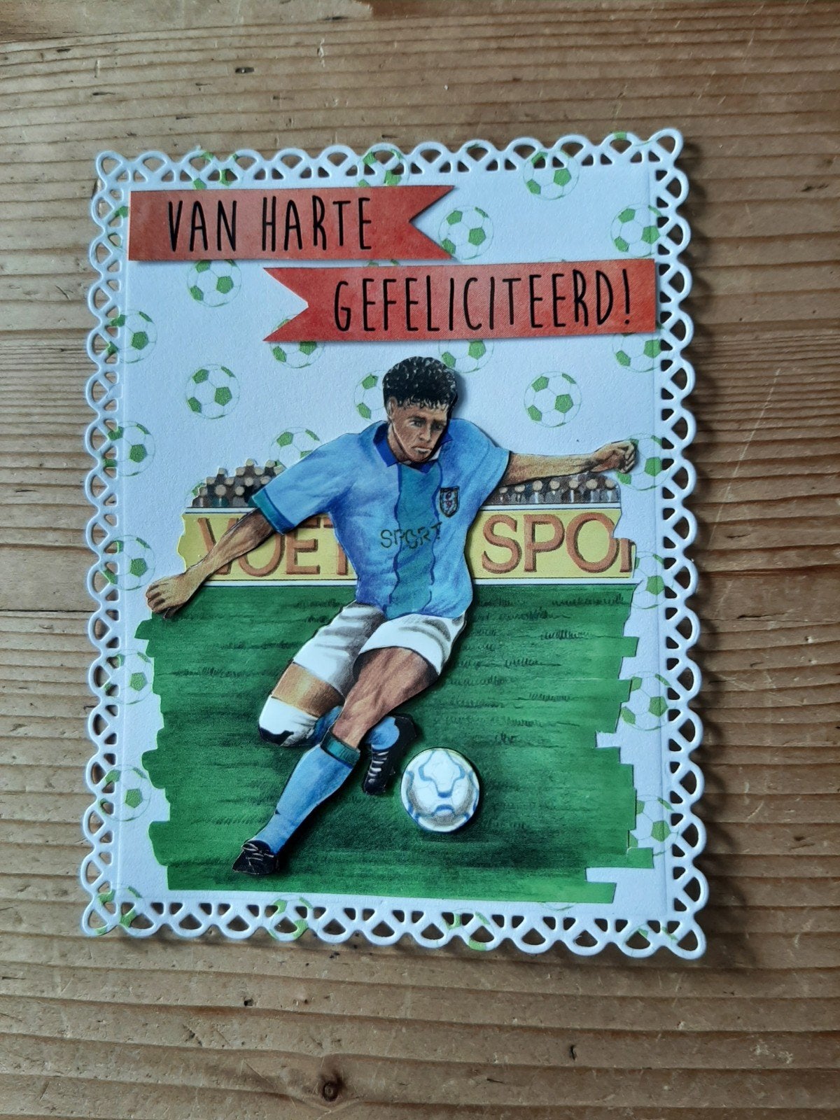 Stans kaart opleg met 3d plaatje voetbalspeler, Ophalen of Verzenden, Nieuw, Overige thema's