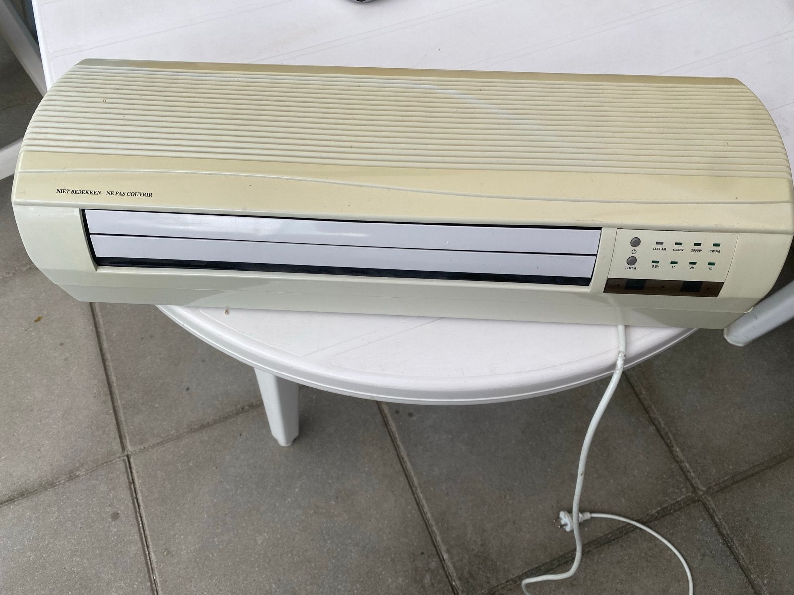 Wandverwarmingseenheid KPT-2000A met afstandsbediening, Witgoed en Apparatuur, Airco's, Gebruikt, Wandairco, Minder dan 60 m³