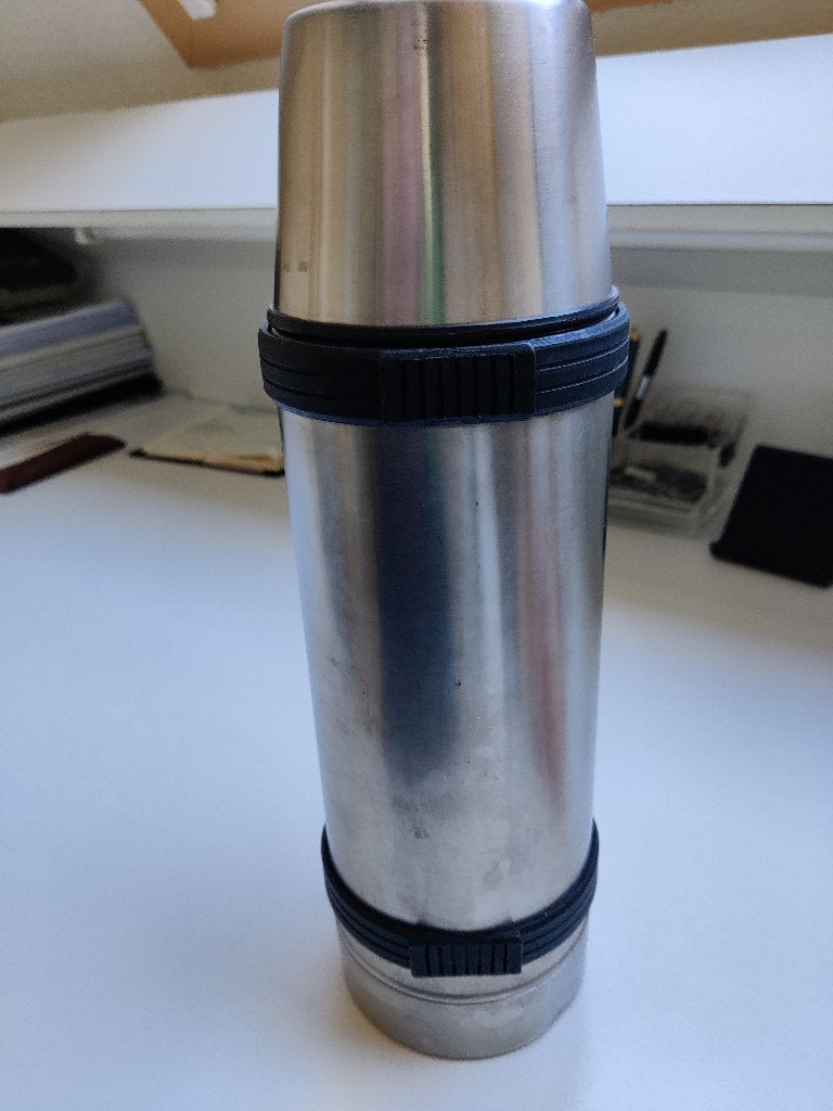 Thermoskan van 1 liter, roestvrij staal, voor warm en koud, Zilver, Ophalen of Verzenden, Metaal, Overige typen