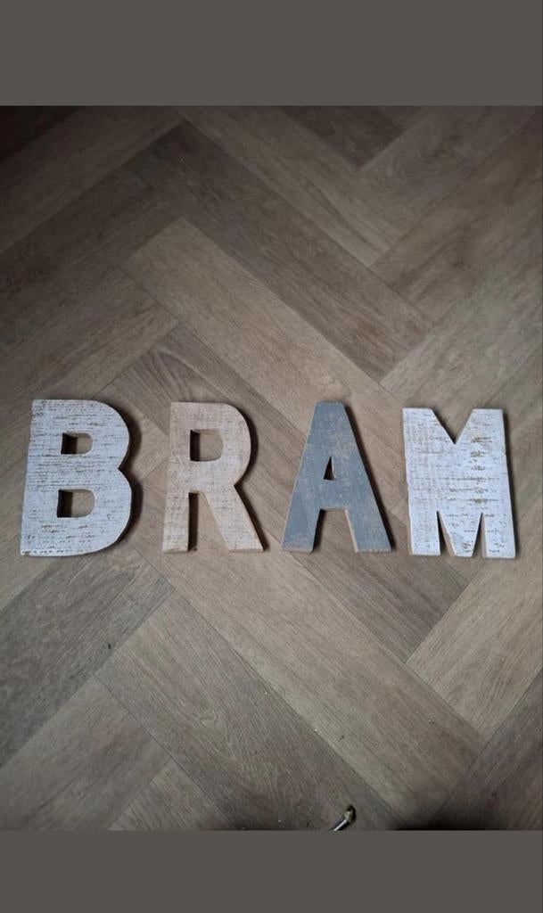 Houten letters xenos B R A M, Ophalen of Verzenden