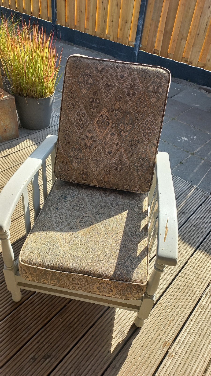 Comfortabele rokers stoel/fauteuil met kussens - Gebruikt, Huis en Inrichting, Hout, Gebruikt, Ophalen of Verzenden, Eén