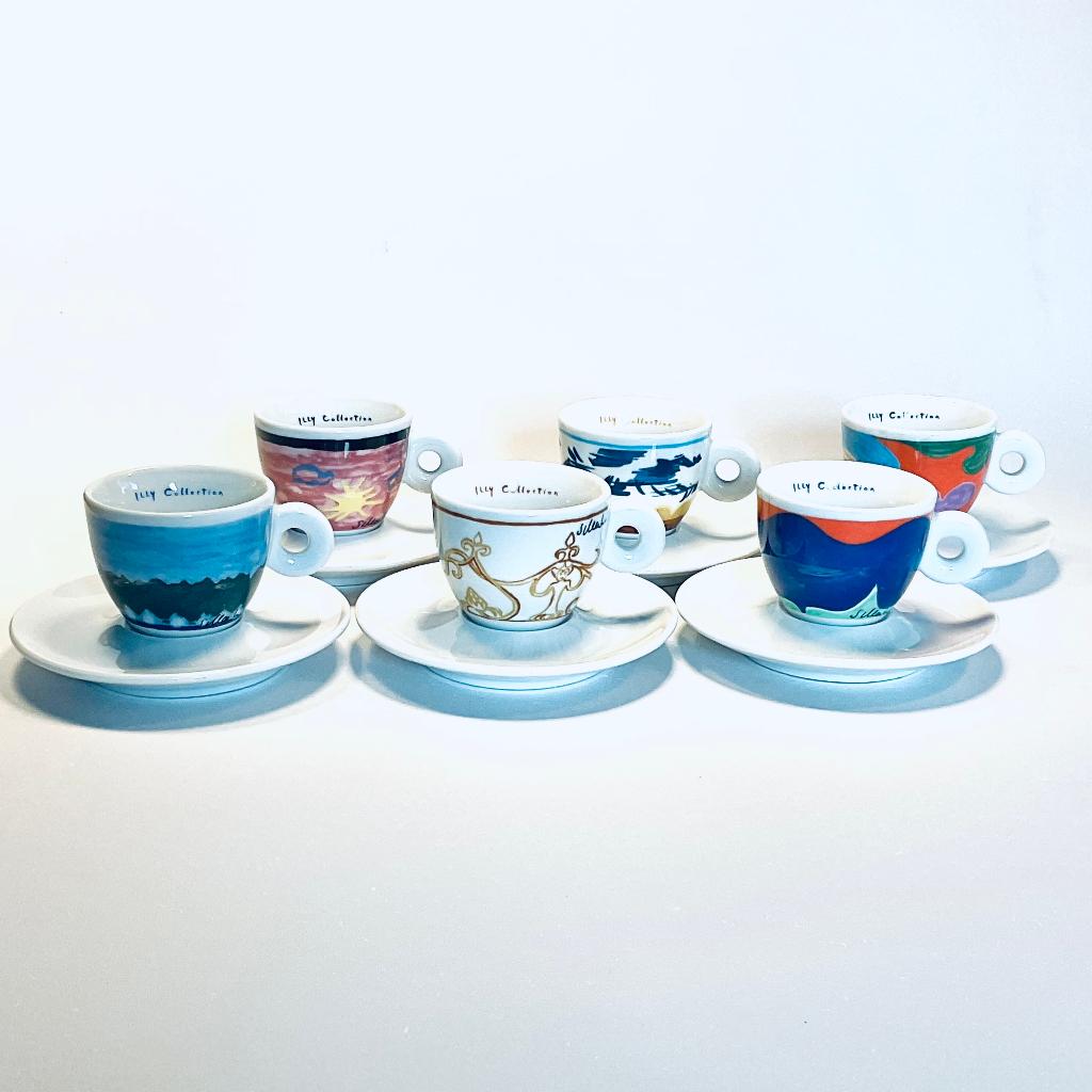 Illy Collection 6 espresso kopjes Simone Meentzen, Ophalen of Verzenden, Zo goed als nieuw, Overige stijlen, Kop(pen) en/of Schotel(s)