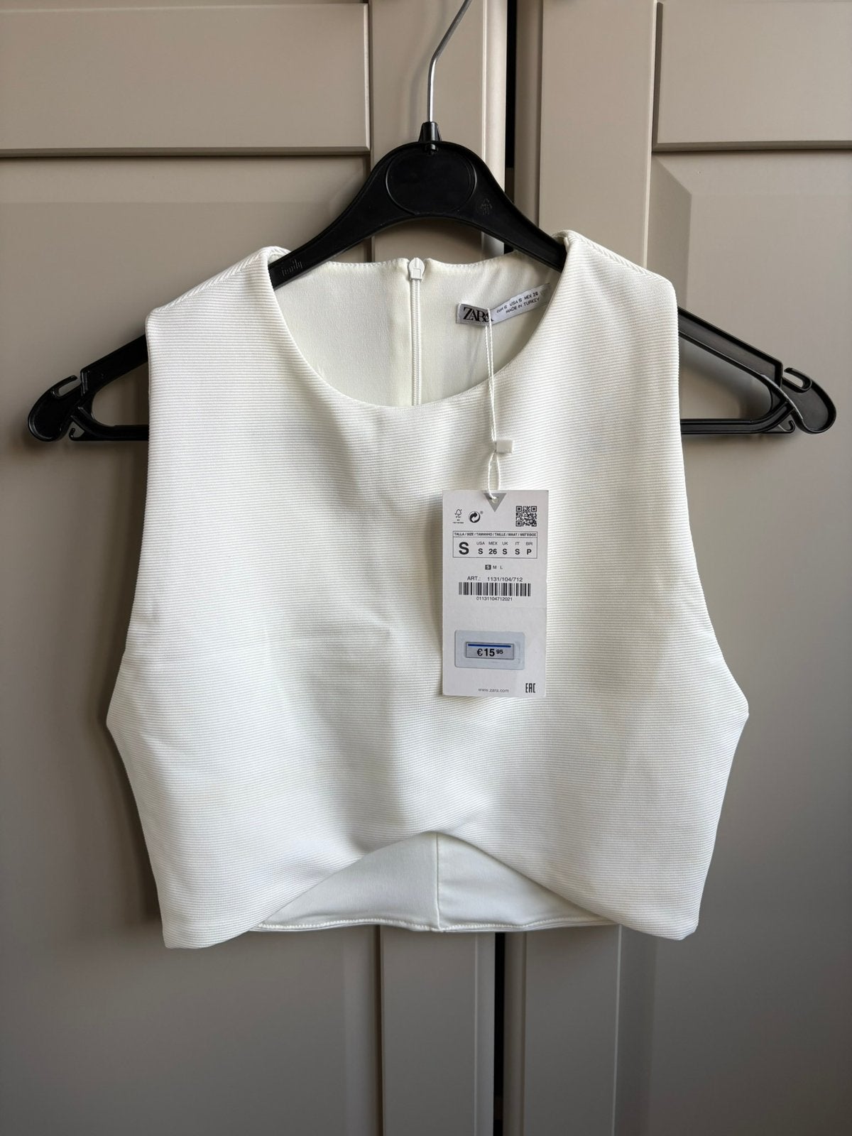 Nieuw! Zara top maat S, Wit, Nieuw, Ophalen of Verzenden, Maat 36 (S)