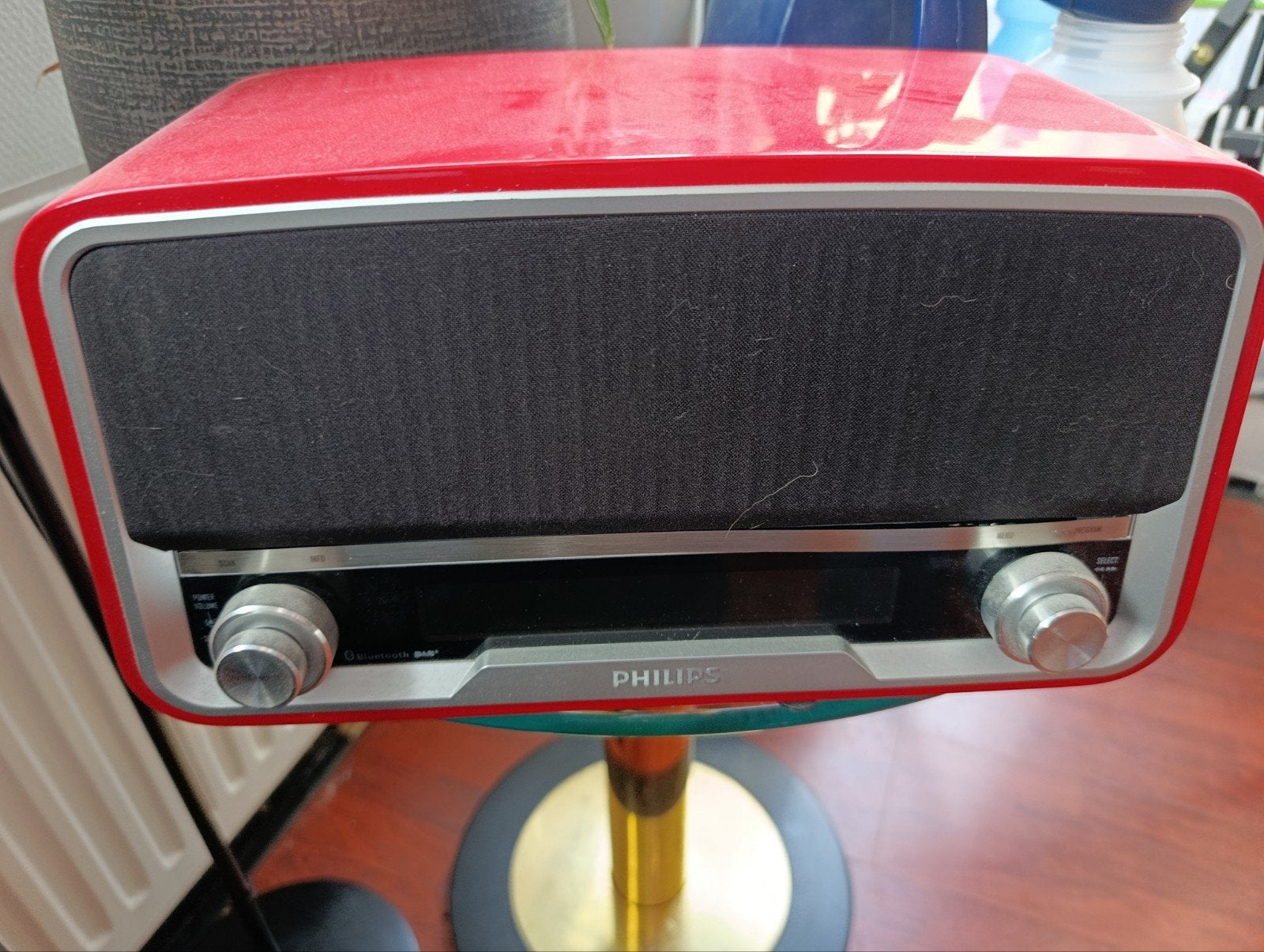 Philips radio met CD-speler - Rood, Ophalen of Verzenden, Gebruikt, Radio, Met cd-speler