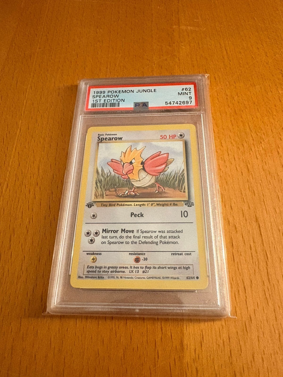 Spearow 1st edition PSA6 base set #62, Ophalen of Verzenden, Zo goed als nieuw