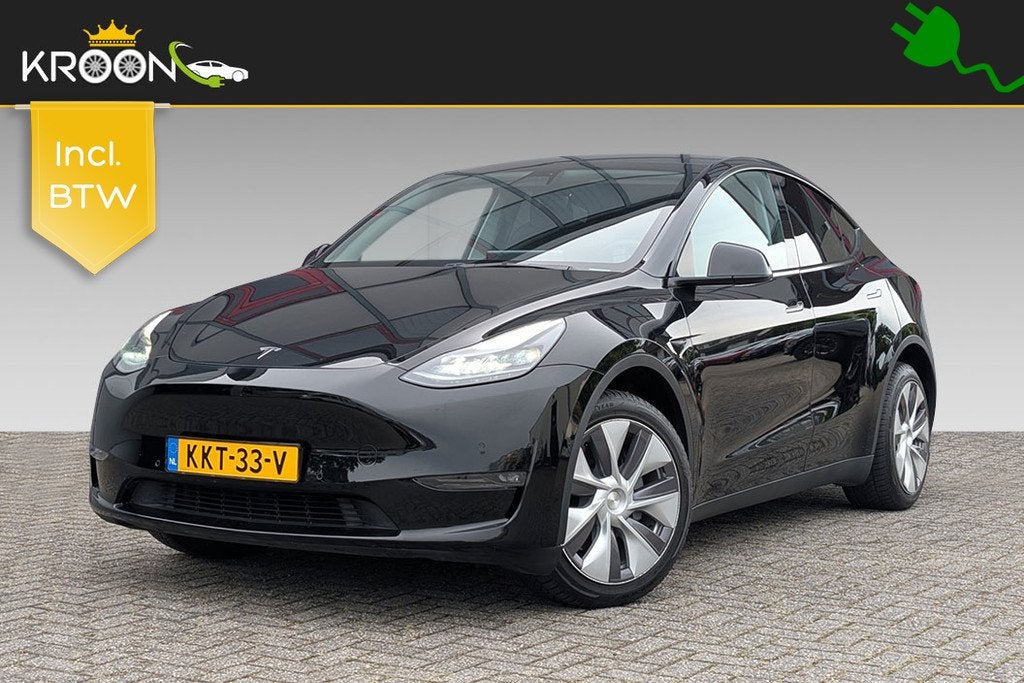 Tesla Model Y Long Range AWD 75kWh SOH 91% (bj 2022), Automaat, Gebruikt, Zwart, Zwart