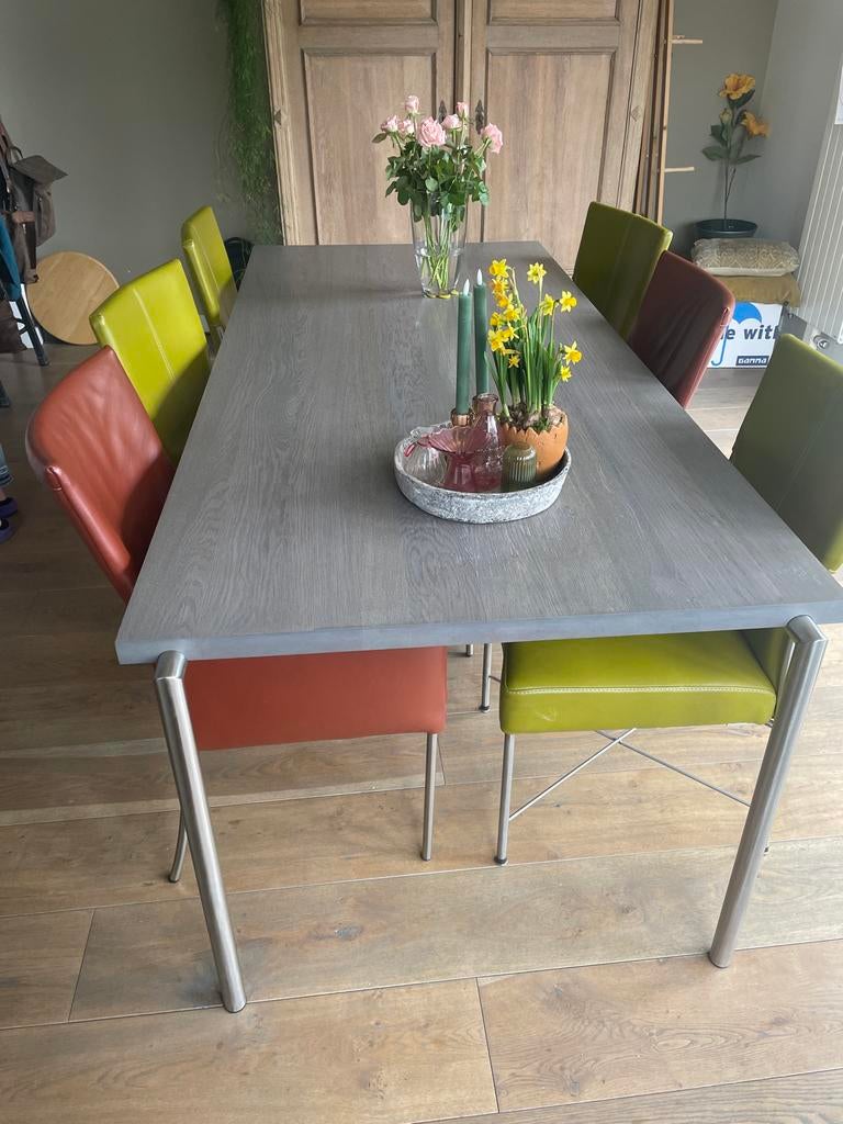 Eettafel Bert Plantagie 220x100 cm met kleine beschadigingen, Ophalen, Gebruikt, 100 tot 150 cm, 200 cm of meer