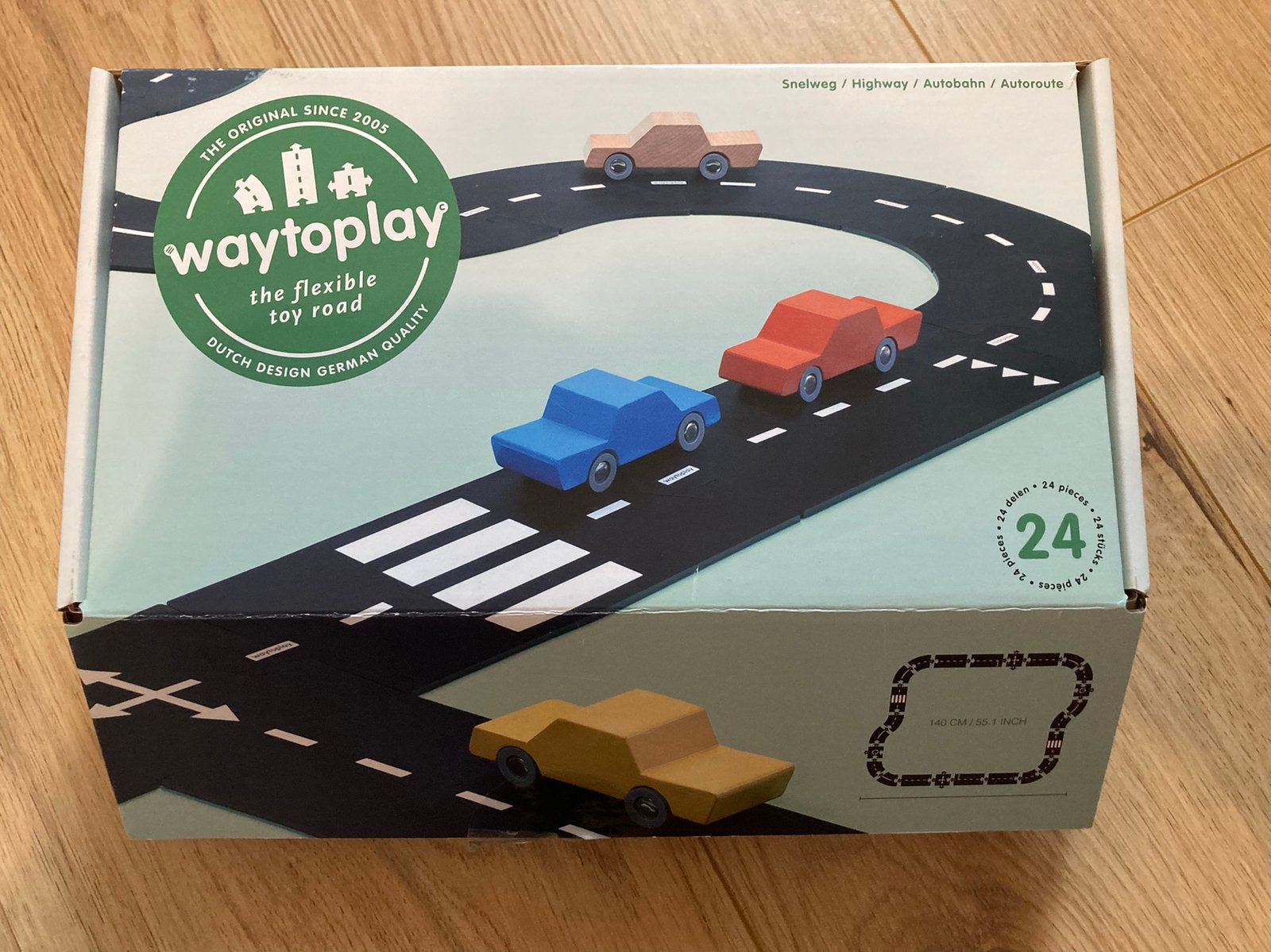 Way to play autobaanset 24 delig, Kinderen en Baby's, Ophalen of Verzenden, Zo goed als nieuw, Handmatig, Overige merken