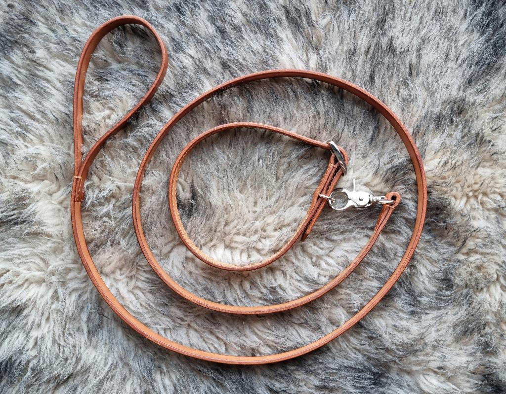 Mooie handgemaakte cognac lederen halsband en riem, Ophalen of Verzenden, Nieuw