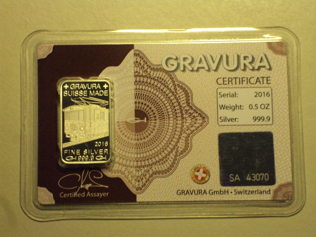 Gravura Suisse Silver baartje met Certificatie, Verzenden, Zilver