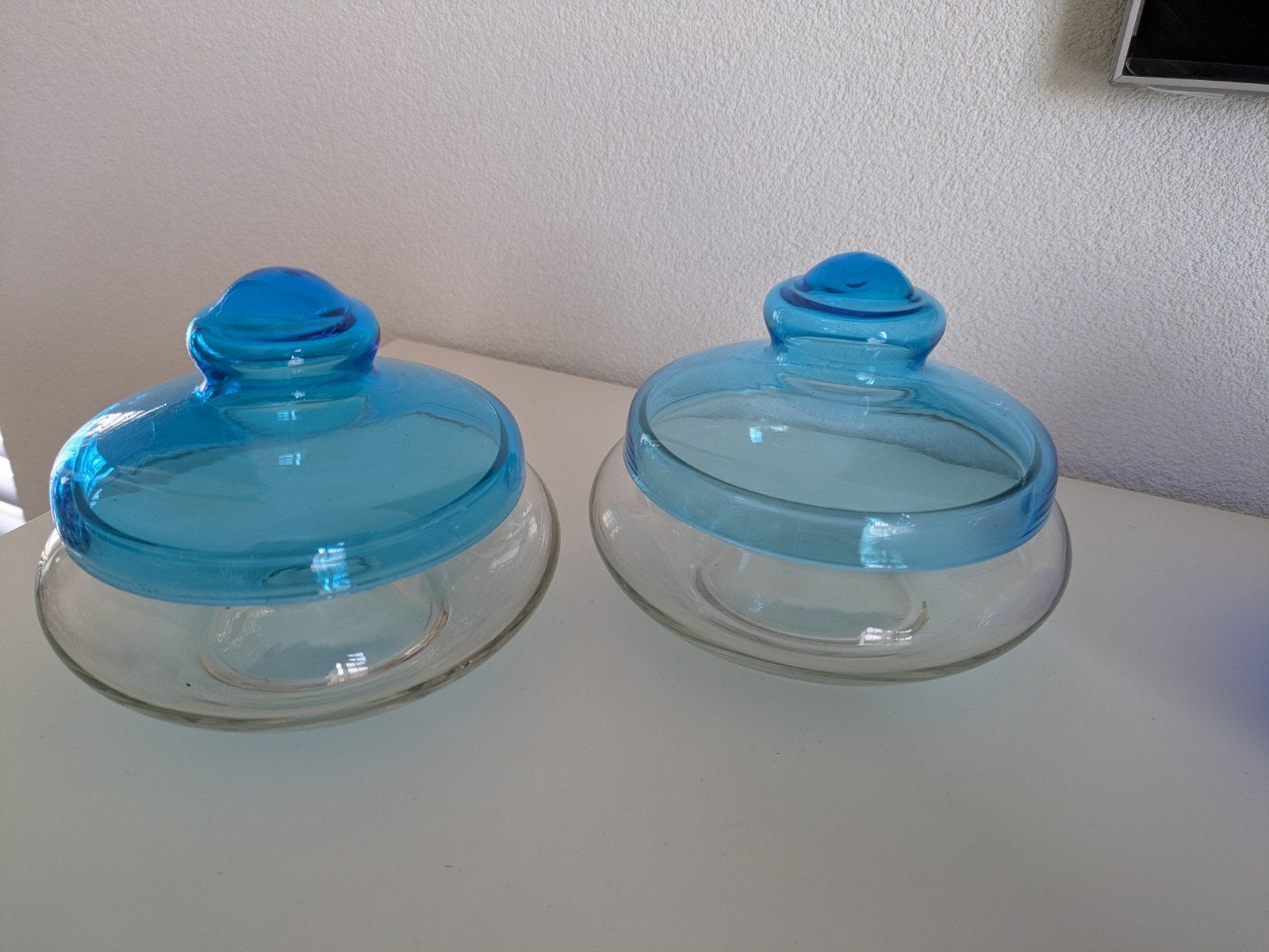 Bonbonnière Leerdam J.Boon licht blauw, Ophalen of Verzenden