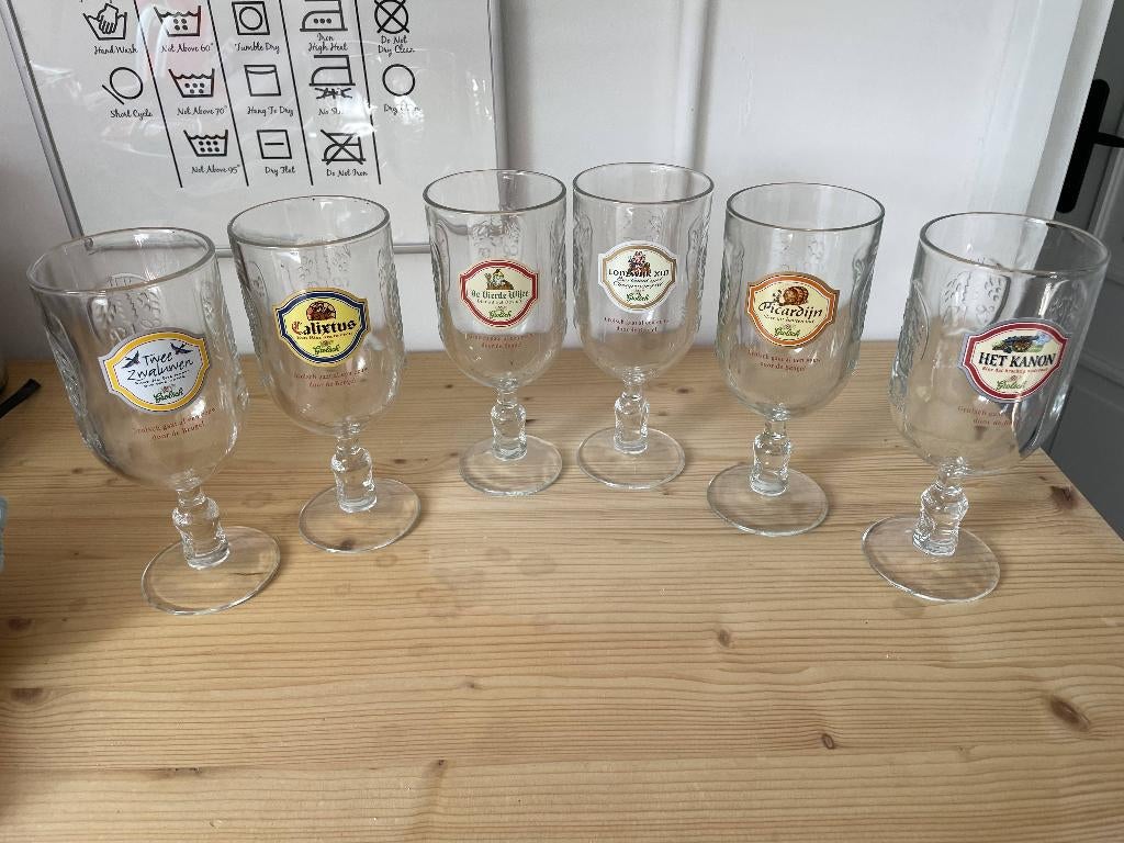 Grolsch bierglazenset (6 stuks) – 100 jaar beugel jubileum, Verzamelen, Biermerken, Ophalen, Zo goed als nieuw, Glas of Glazen