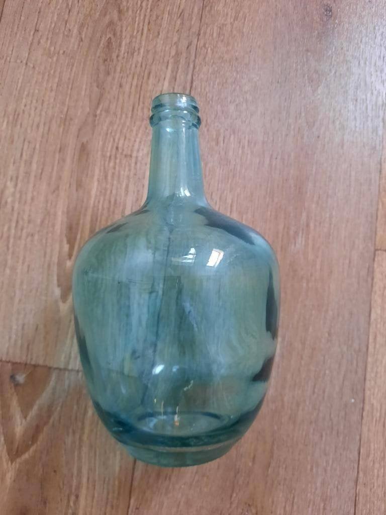 Blauwe glazen vaas 24 cm., 24 cm, Blauw, Nieuw, Ophalen of Verzenden