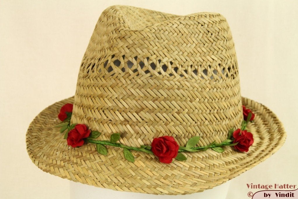 dames Strandhoed Zomerhoed Trilby stro met roosjes 57 Nieuw, Kleding | Dames, Ophalen of Verzenden, Nieuw, 56 of 57 cm (M, 7 of 7⅛ inch)
