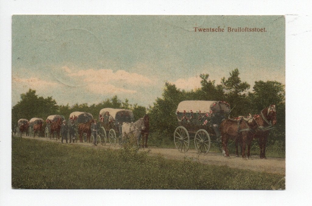 Oude ansichtkaart Twentse Bruiloftsstoet 1916, Ophalen of Verzenden, Voor 1920, Gelopen, Overijssel