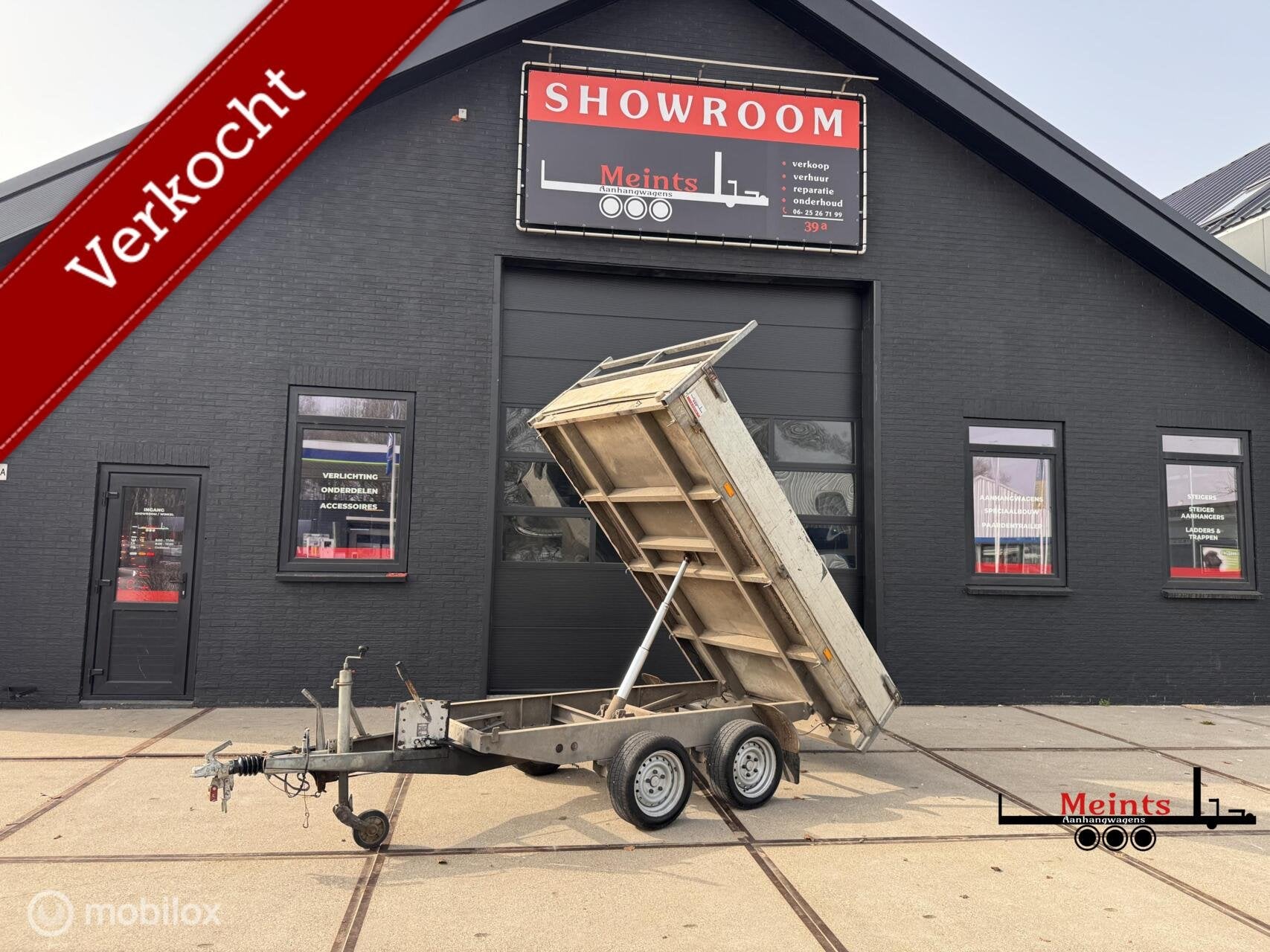 Hapert hand kipper aanhanger 280x165 2000KG, Gebruikt