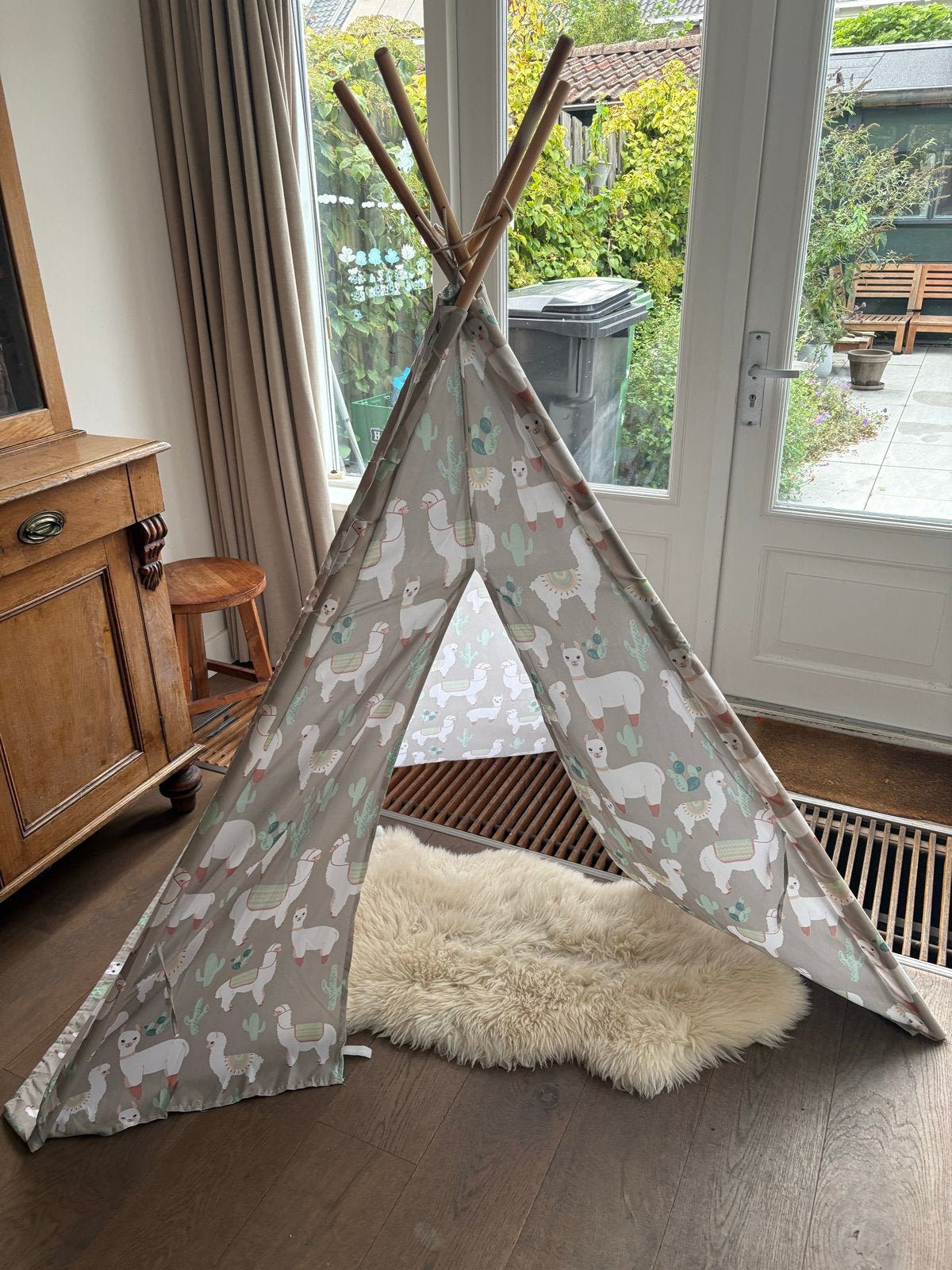 Tipi tent met lama en cactus print - alleen ophalen, Ophalen, Zo goed als nieuw, Jongen of Meisje