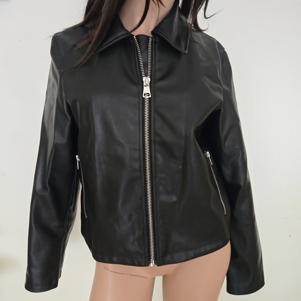leren jas weekday s, Zwart, Weekday, Ophalen of Verzenden, Zo goed als nieuw