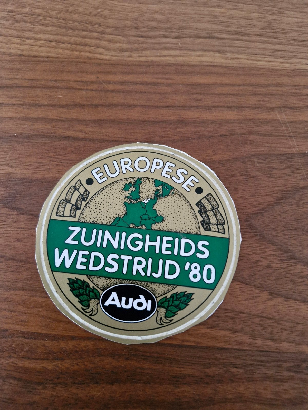 Vintage Audi Sticker Europese Zuinigheidswedstrijd '80, Auto diversen, Ophalen of Verzenden