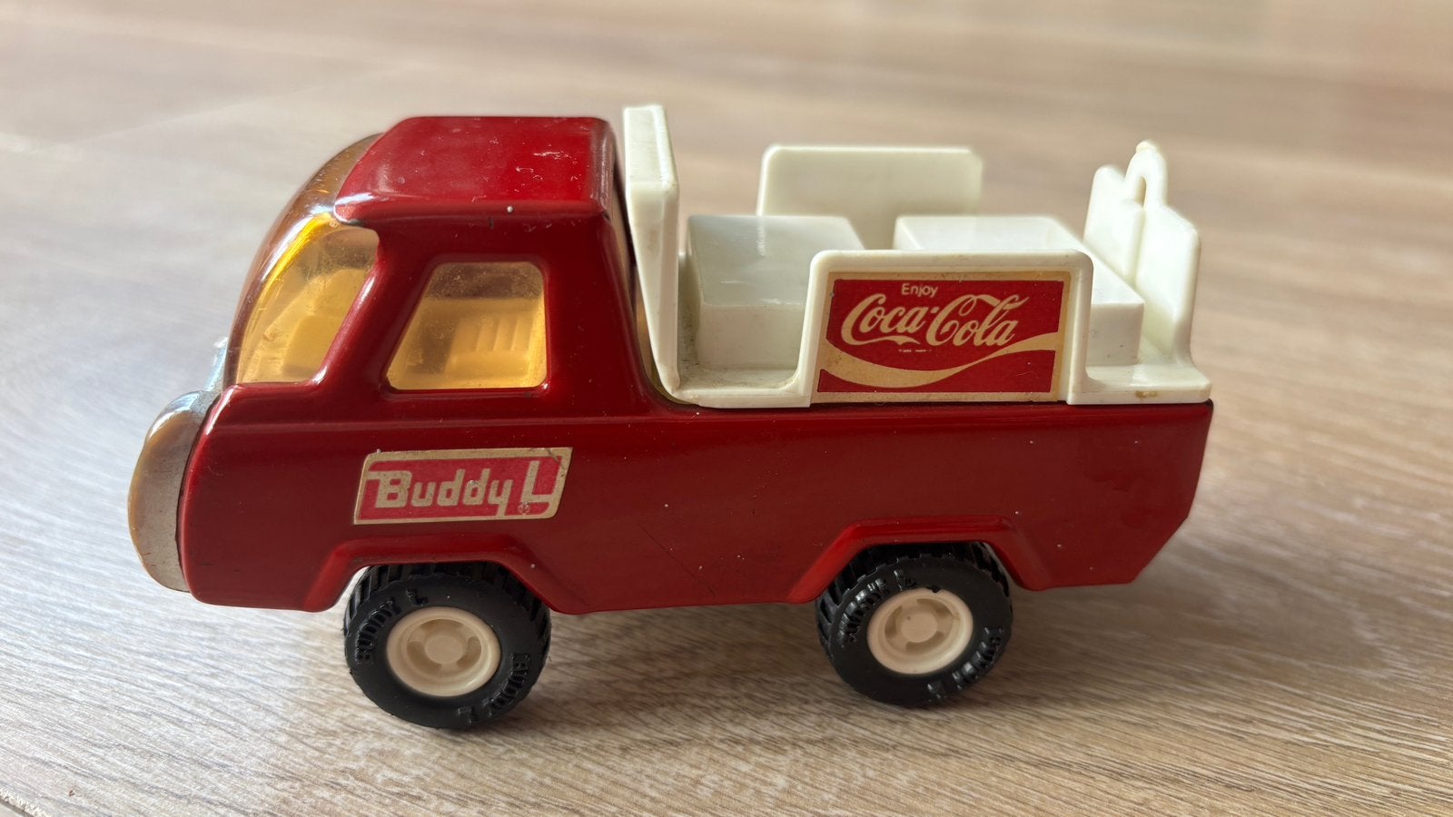 Vintage Buddy L Coca-Cola bezorgwagen, Ophalen of Verzenden, Gebruikt, Bus of Vrachtwagen