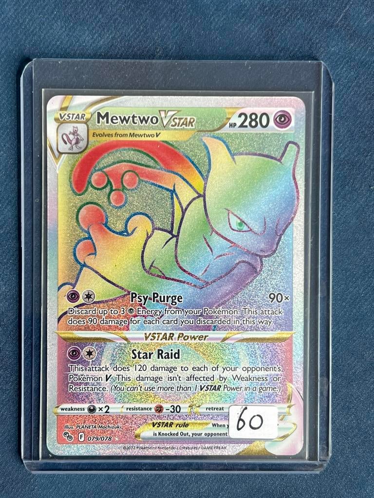 Mewtwo Vstar 079 Rainbow Pokemon Go, Hobby en Vrije tijd, Verzamelkaartspellen | Pokémon, Ophalen of Verzenden, Zo goed als nieuw