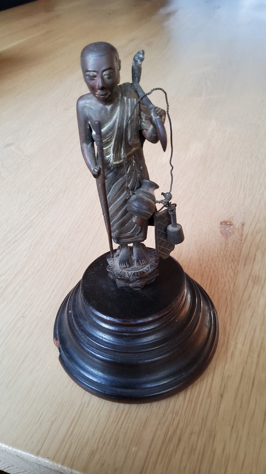antiek Thais Bronzen Phra Sivali Boeddhistische Monnik, Ophalen of Verzenden