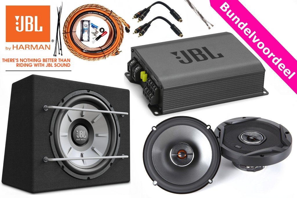 1000W JBL Subwoofer + Versterker + Speakers + Kabelset, ., Nieuw, Ophalen of Verzenden, .