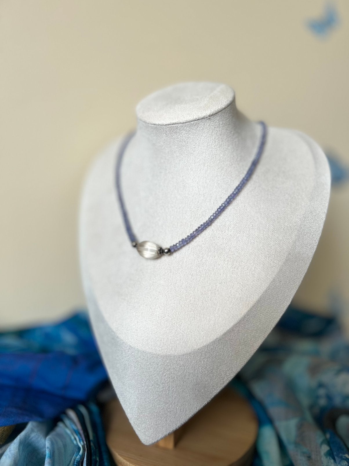 Tanzaniet bergkristal hamsa antiek beschermt uniek zeldzaam, Blauw, Nieuw, Ophalen of Verzenden, Verstelbaar