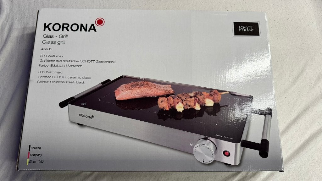 Korona 46100 glazen tafelgrill, Witgoed en Apparatuur, Ophalen of Verzenden, Nieuw, Tafelgrill