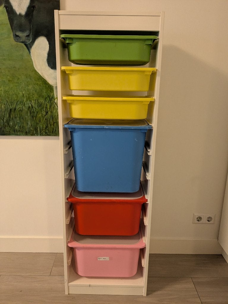 Trofast kast met 6 bakken, Ophalen, Gebruikt, 105 cm of meer, Minder dan 50 cm