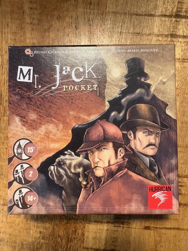 Bordspel: Mr Jack (Pocket), Hurrican, Een of twee spelers, Ophalen of Verzenden, Zo goed als nieuw