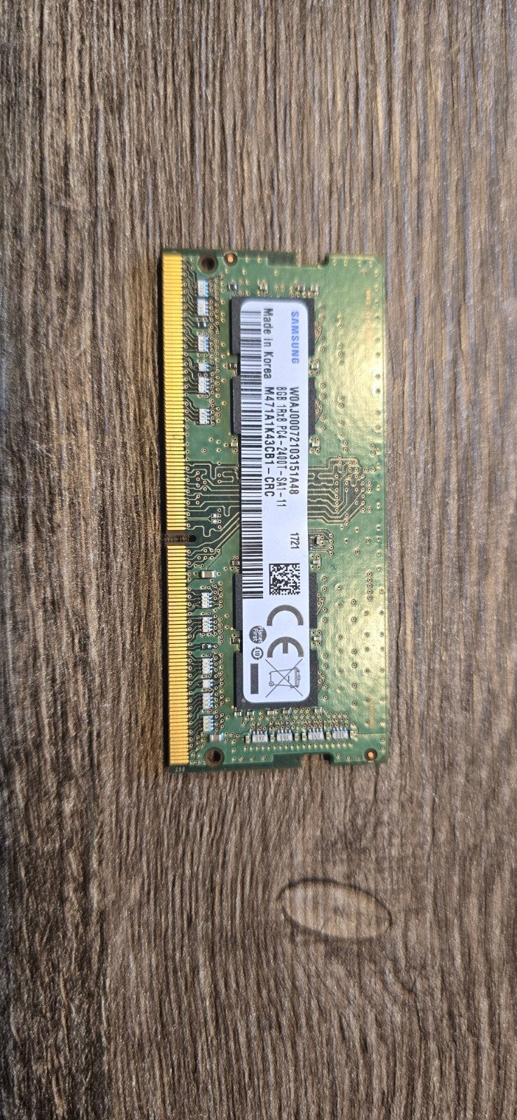 Samsung 8GB DDR4 sodimm, Computers en Software, DDR4, 8 GB, Ophalen of Verzenden, Zo goed als nieuw