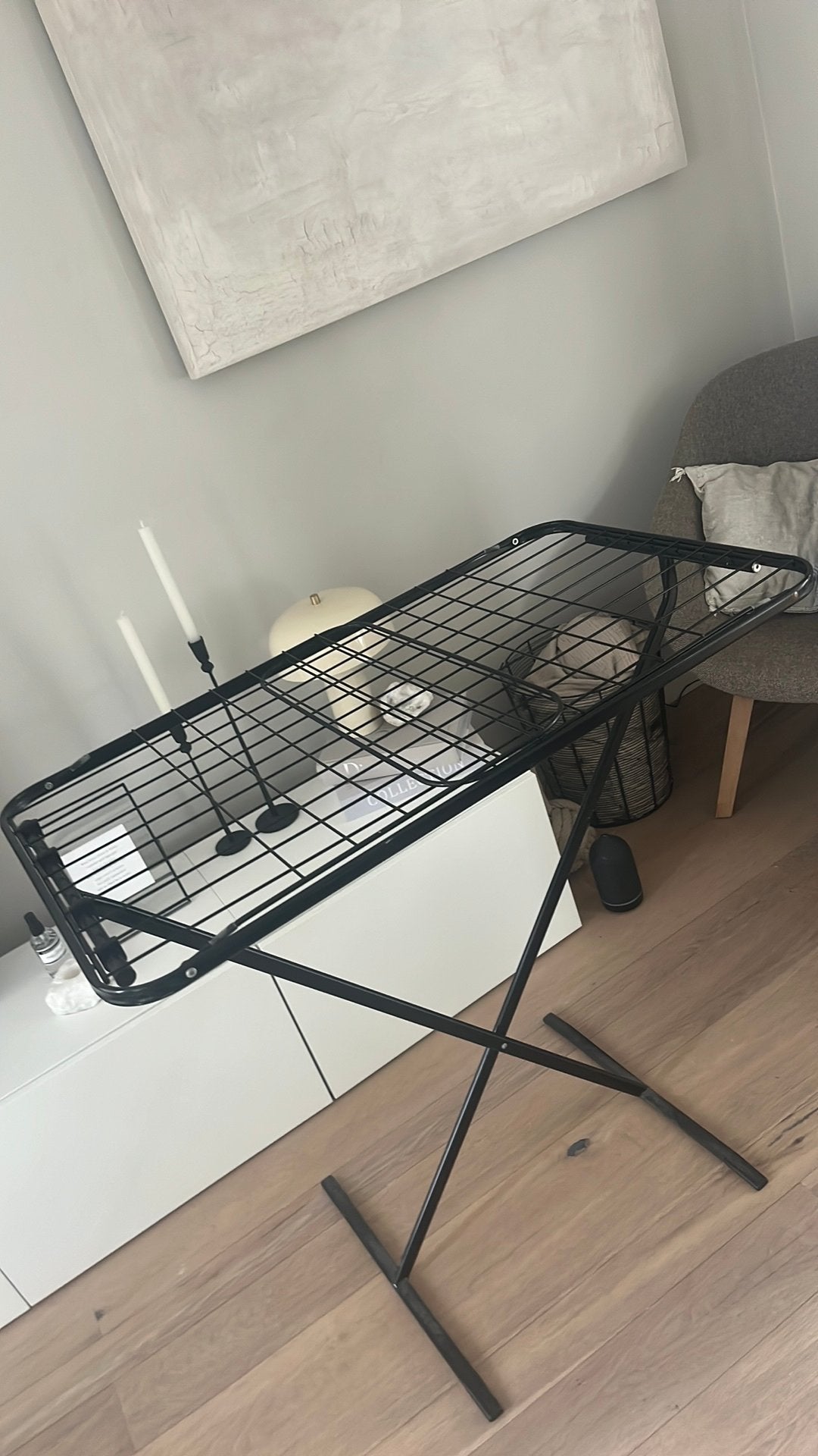 Uitklapbaar zwart wasrek, Tuin en Terras, Droogmolens en Wasrekken, Ophalen, Zo goed als nieuw, Wasrek