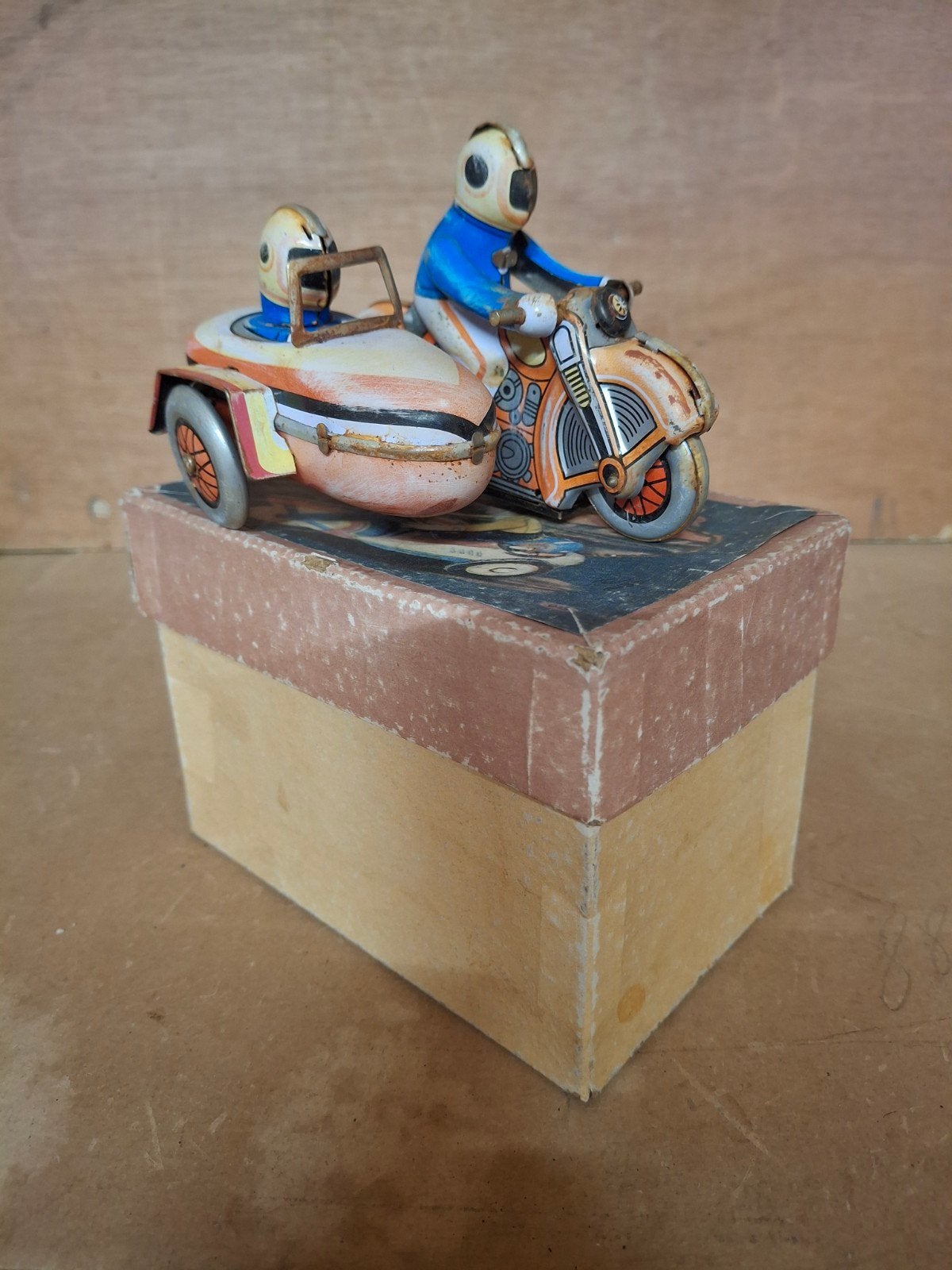 Blikken motor met zijspan, Ophalen of Verzenden