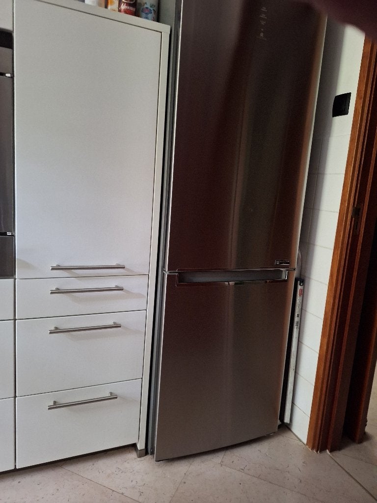 Te koop LG RVS koel-vries combinatie, Ophalen, Gebruikt, 200 cm of meer, 50 tot 100 cm