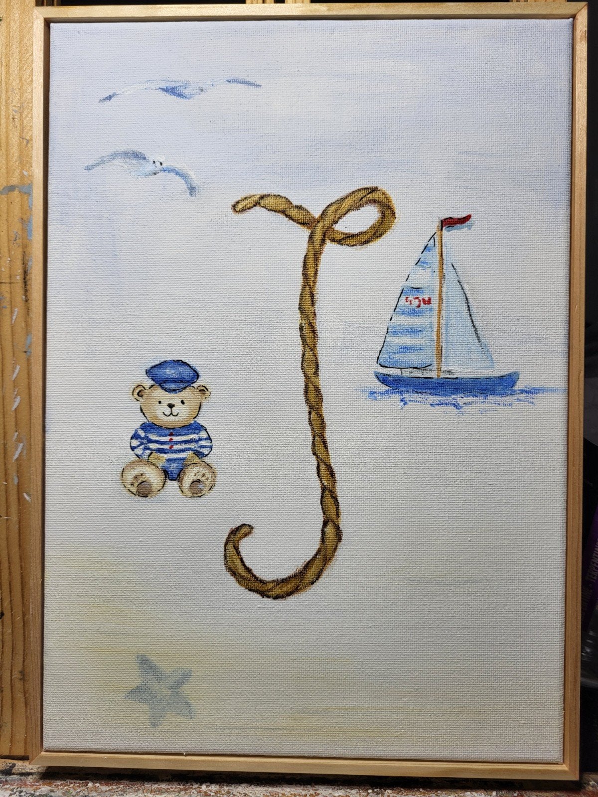 Schilderijtjes voor kinderkamer met naam / letters, Ophalen of Verzenden, Nieuw, Handgemaakt, Wanddecoratie