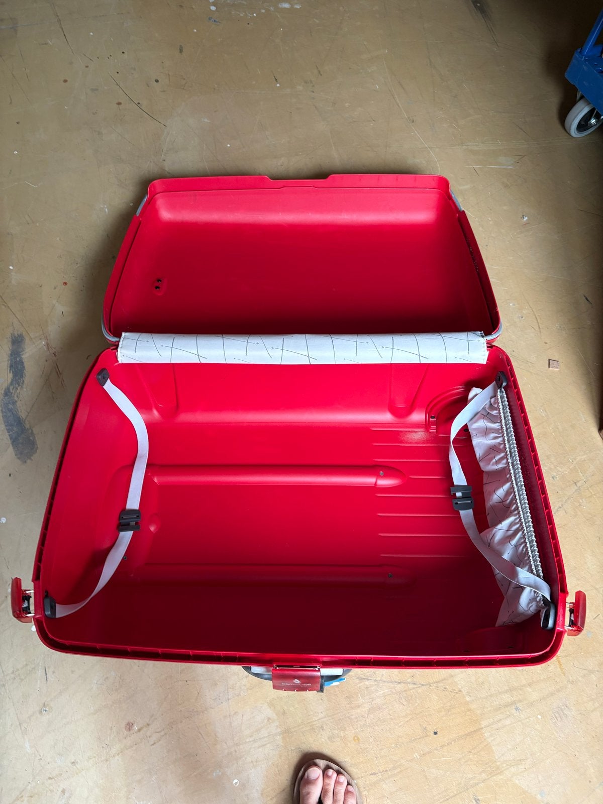 Samsonite Koffer Rood - Hard Kunststof met Wieltjes, Ophalen, Gebruikt, 50 tot 60 cm, Hard kunststof