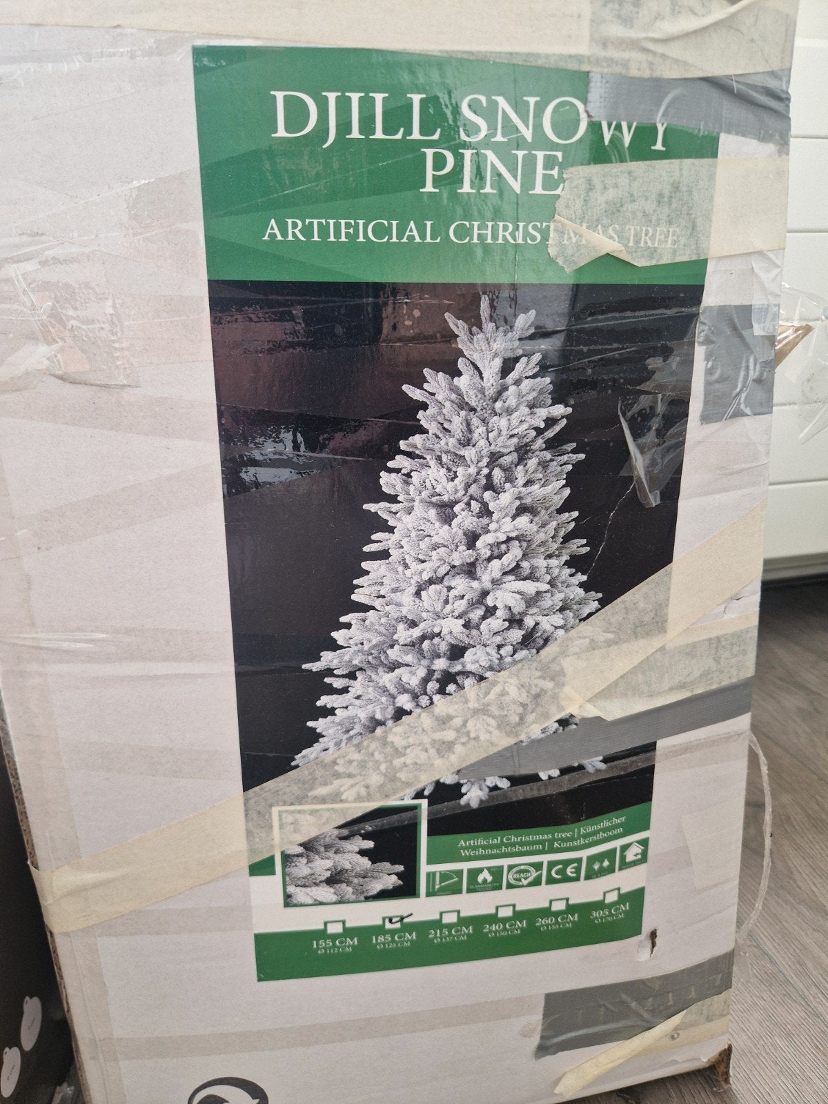 witte kerstboom 185cm met alles erbij, Diversen, Kerst, Ophalen