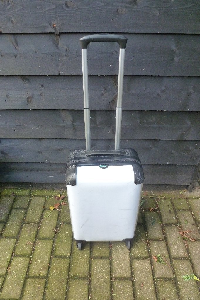 handbagagekoffer vliegtuigkoffer trolley koffer vliegreis, Ophalen of Verzenden, Zo goed als nieuw, Hard kunststof, Wieltjes
