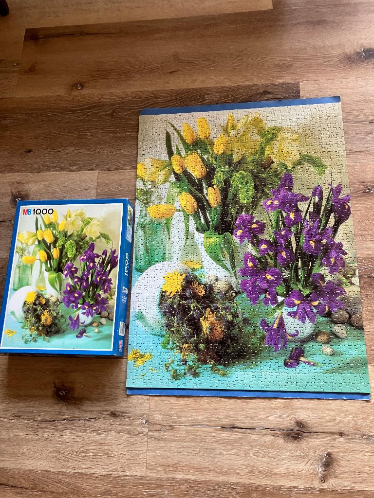 Vrolijke bloemenpuzzel, Ophalen, 500 t/m 1500 stukjes, Zo goed als nieuw, Legpuzzel