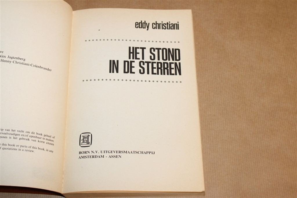 Het Stond in de Sterren — Eddy Christiani, Zanger 1969, Ophalen of Verzenden, Gelezen, Artiest