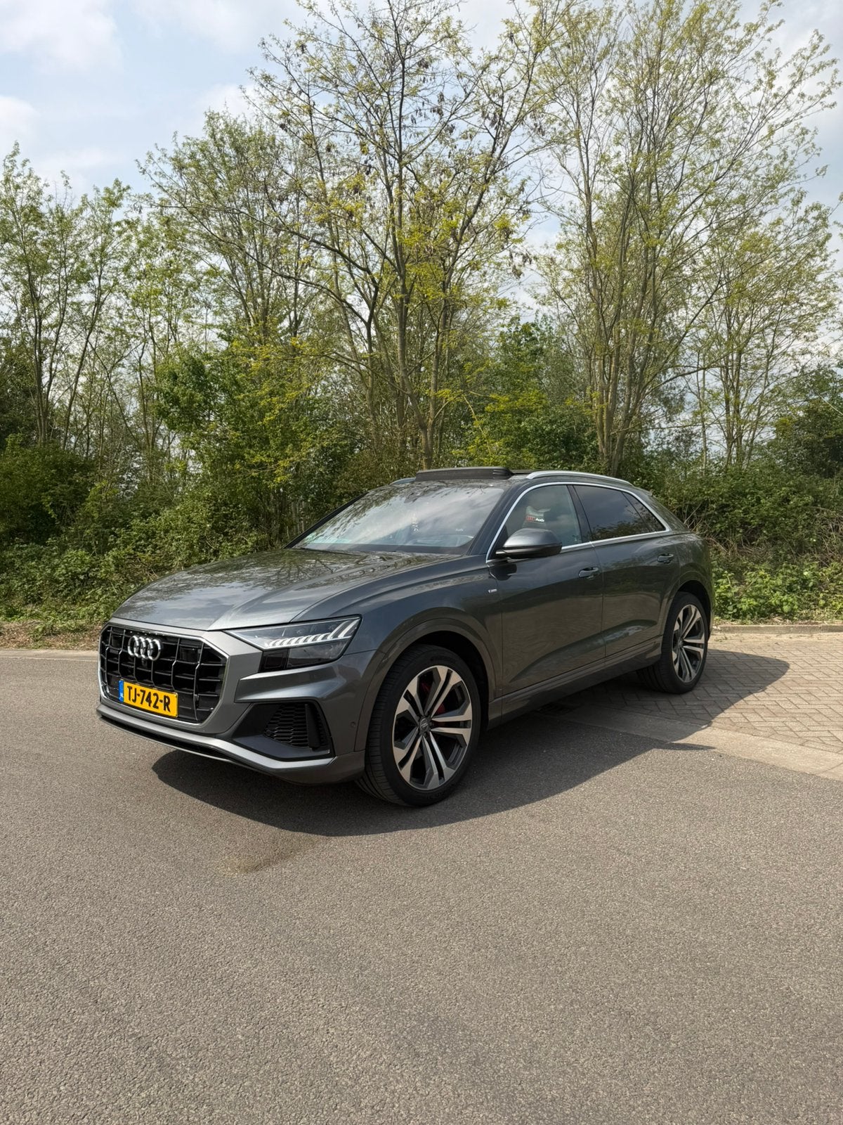 Audi Q8 50 TDI Quattro 286PK  2018 Grijs full option, Auto's, Automaat, Particulier, SUV of Terreinwagen, Te koop