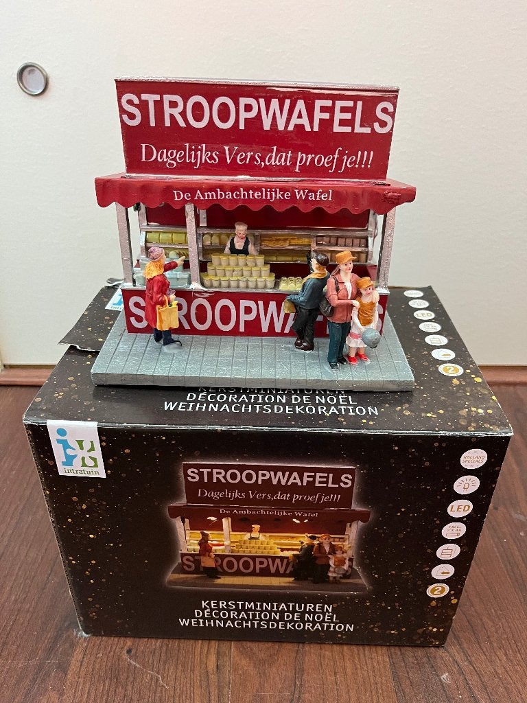 Intratuin kersthuisje Stroopwafelkraam, Ophalen of Verzenden, Zo goed als nieuw