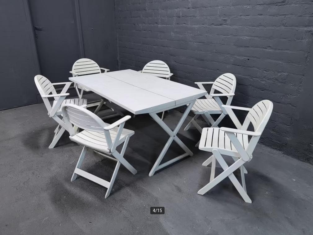 tuinset Vinga Niels Gammelgaard IKEA UNIEK !, Ophalen, Gebruikt, 6 zitplaatsen, Tuinset