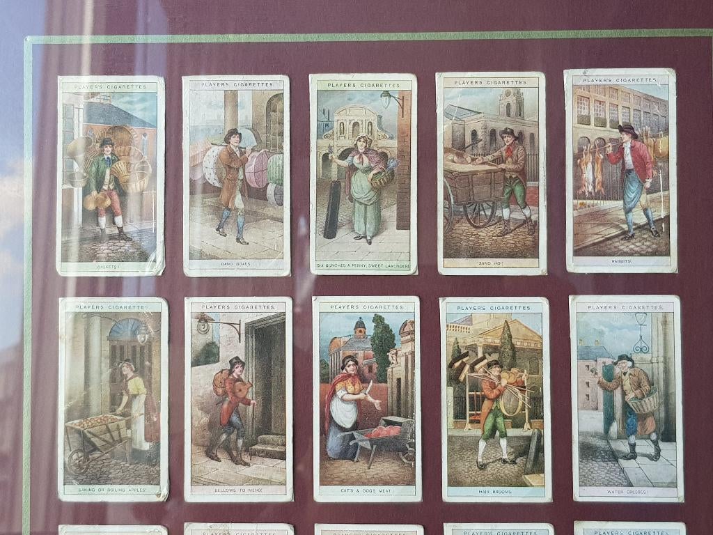 25 mooie oude Engelse sigarettenplaatjes ingelijst 50,2 cm., Ophalen of Verzenden