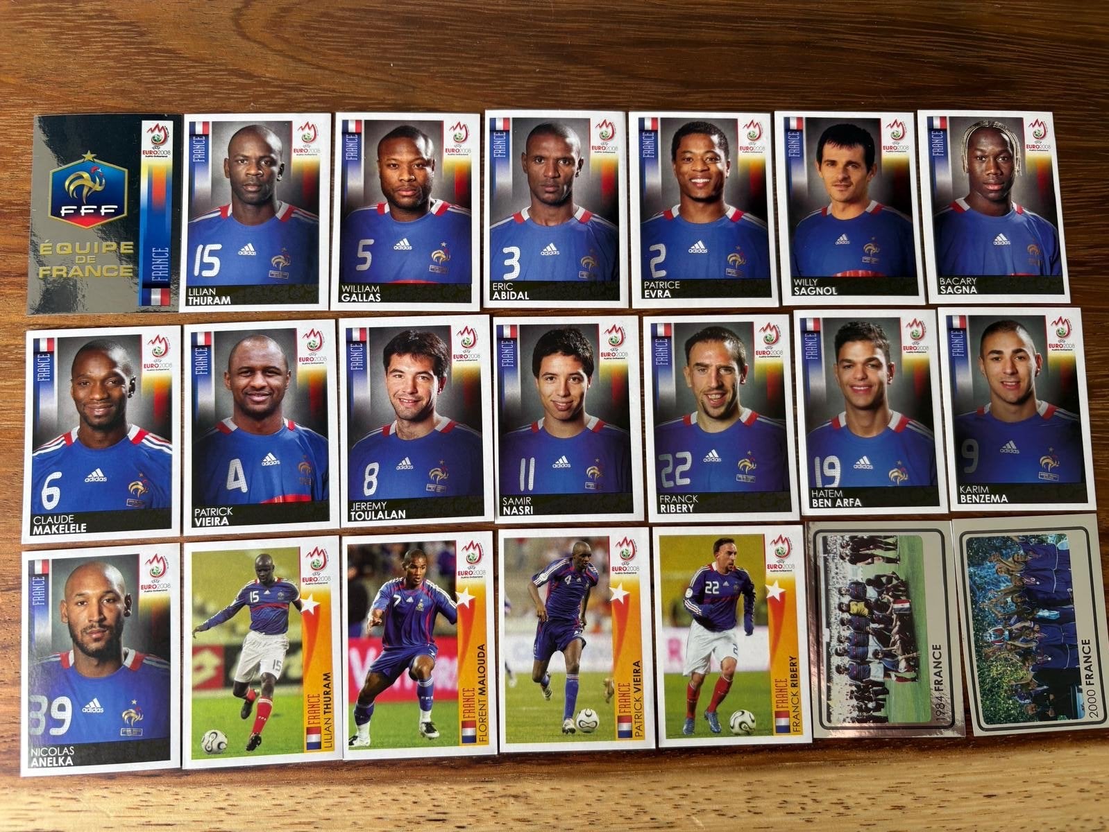 Voetbalplaatjes Frankrijk Euro 2008 - Diverse Spelers, Ophalen of Verzenden, Zo goed als nieuw, Buitenlandse clubs, Poster, Plaatje of Sticker