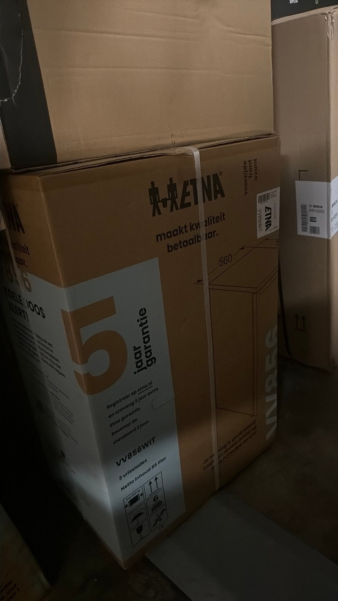 ETNA VV856WIT vrieskast - Nieuw in doos, Minder dan 85 cm, Nieuw, Minder dan 60 cm, Energieklasse A of zuiniger