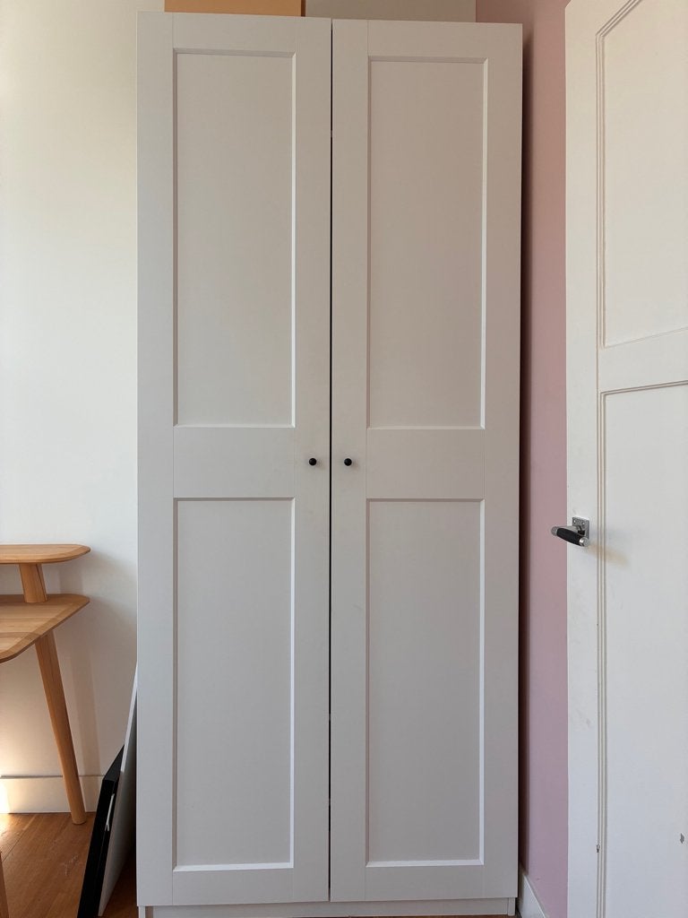 Zo goed als nieuwe witte Ikea Pax kledingkast, Ophalen, Met deur(en), 200 cm of meer, 50 tot 100 cm
