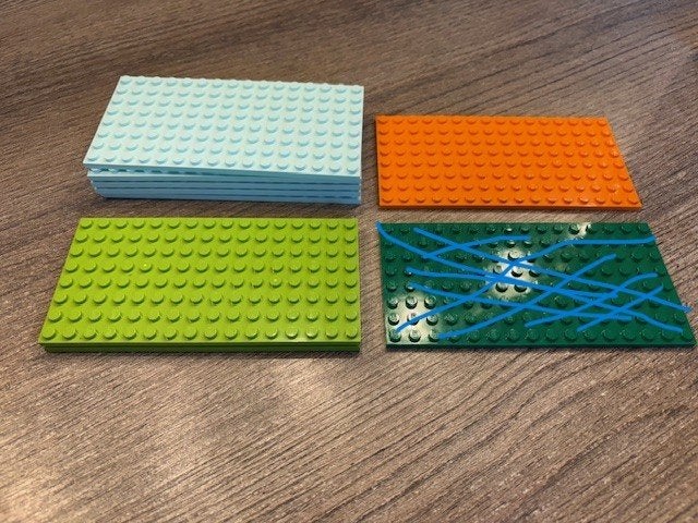 lego grondplaten 8x16 in 3 kleuren, Ophalen of Verzenden, Zo goed als nieuw, Grondplaat, Lego