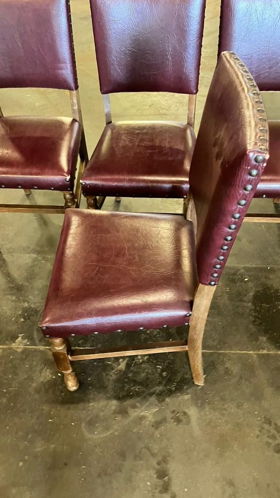 4 vintage stoelen, Huis en Inrichting, Stoelen, Ophalen, Gebruikt, Vier, Rood